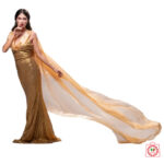 elegant evening gown crafted from pure Italian silk elegant evening gown crafted from pure Italian silk