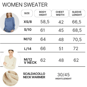Guide to sizes Neo B - Madeinitaly-marketplace